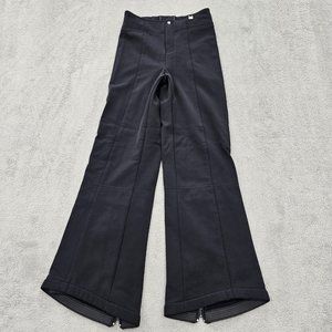 NILS Snow Pants womens 2 black soft shell gators zippers at cuffs ski winter